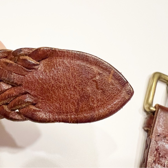 Vintage Polo Ralph Lauren Woven Braided Belt Sz 36 Saddle Brown Made in England - Picture 8 of 10